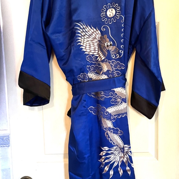 black and blue reversible kimono - Picture 4 of 11